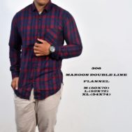 FLANEL MAROON DOUBLE LINE